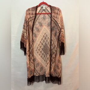 American Rag Cie Women’s Sheer Open Front Kimono Coverup Top Size S/M